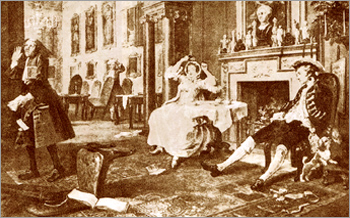 фото|"Модный брак" (сцена завтрака). Картина Уильяма Хогарта (1745)