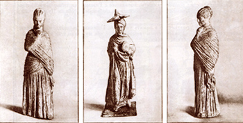 фото|Раскрашенные терракотовые статуэтки из Танагры