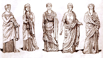 фото|Римские женщины, задрапированные паллой