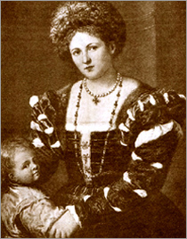 фото|Женщина с ребенком. Картина Париса Бордоне (1500-1571)